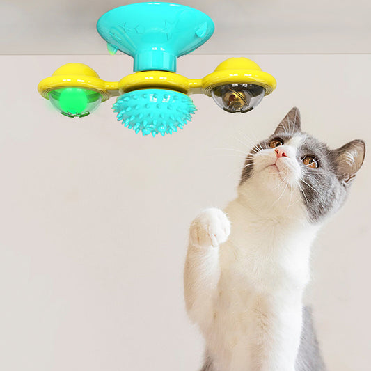 Engage Your Purr-fect Pal with our Cat Rotating Windmill - Multi-Function Toy for Itch Relief, Teeth Shining, and Endless Playtime Delight!