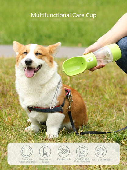 Portable Pet Water Bottle Feeder - Travel-friendly Water and Food Bottle Combo for Dogs - Convenient Outdoor Drinking Bowl for Hydrating Pets on the Go