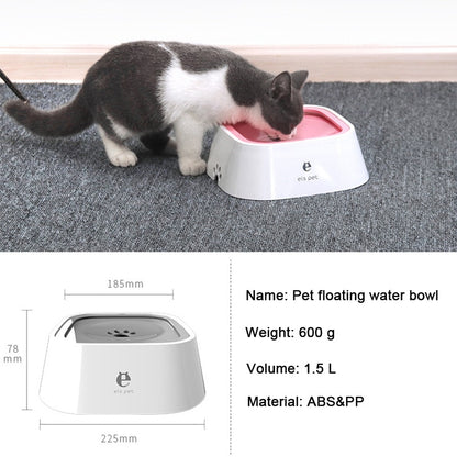 Floating Water Bowl - Mess-Free Drinking for Dogs and Cats" - Non-Spill Water Drinker with Portable Design
