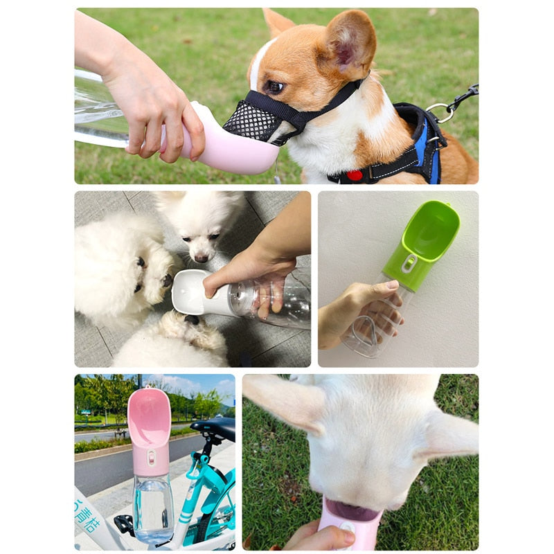 Portable Pet Water Bottle Feeder - Travel-friendly Water and Food Bottle Combo for Dogs - Convenient Outdoor Drinking Bowl for Hydrating Pets on the Go